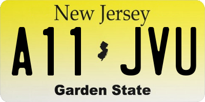 NJ license plate A11JVU