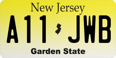 NJ license plate A11JWB