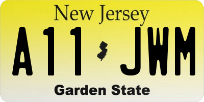NJ license plate A11JWM