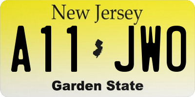 NJ license plate A11JWO