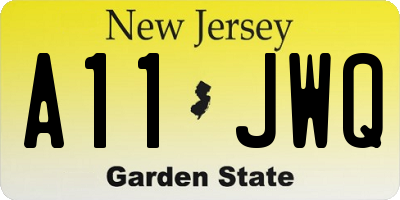 NJ license plate A11JWQ