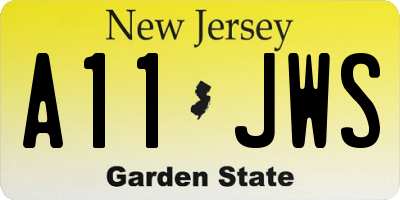 NJ license plate A11JWS