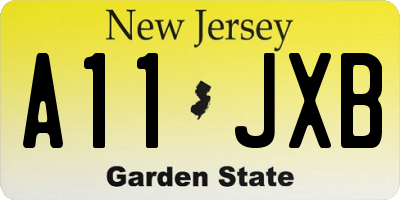 NJ license plate A11JXB