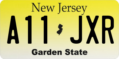 NJ license plate A11JXR