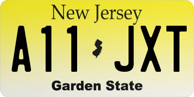 NJ license plate A11JXT