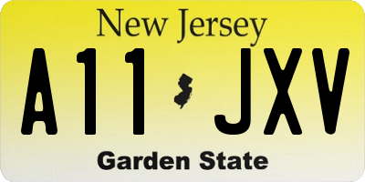 NJ license plate A11JXV