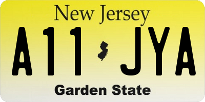 NJ license plate A11JYA