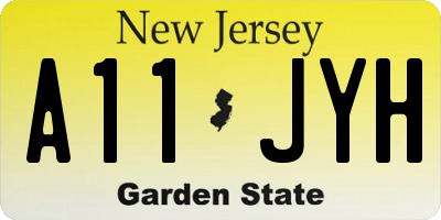 NJ license plate A11JYH