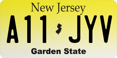 NJ license plate A11JYV
