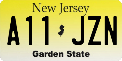 NJ license plate A11JZN