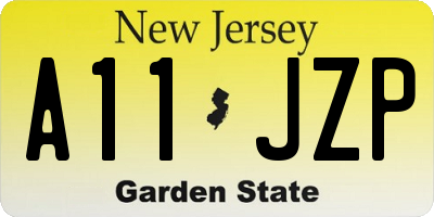 NJ license plate A11JZP