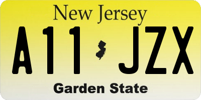 NJ license plate A11JZX