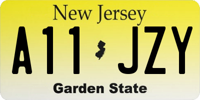 NJ license plate A11JZY
