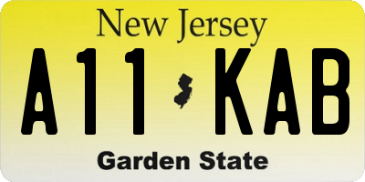NJ license plate A11KAB