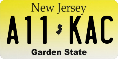 NJ license plate A11KAC