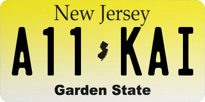 NJ license plate A11KAI