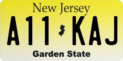 NJ license plate A11KAJ