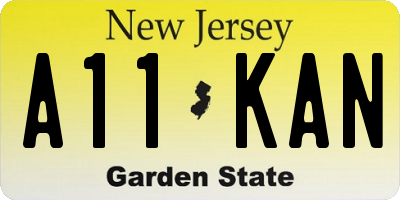 NJ license plate A11KAN