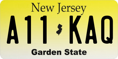 NJ license plate A11KAQ