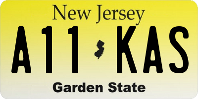NJ license plate A11KAS