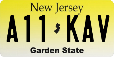 NJ license plate A11KAV