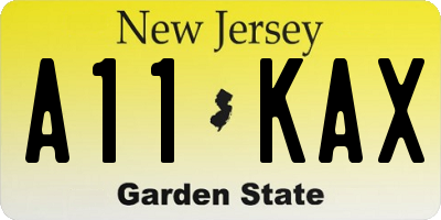 NJ license plate A11KAX