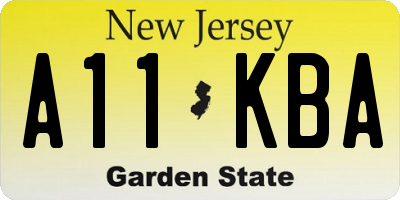 NJ license plate A11KBA