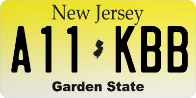 NJ license plate A11KBB