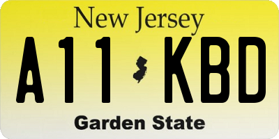 NJ license plate A11KBD