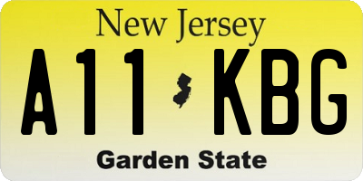 NJ license plate A11KBG