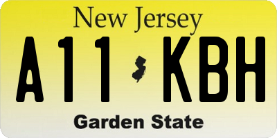 NJ license plate A11KBH