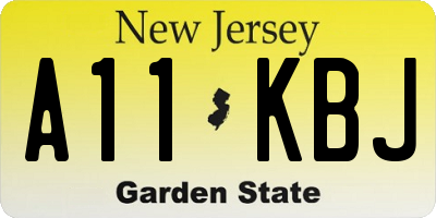 NJ license plate A11KBJ