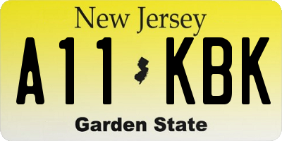 NJ license plate A11KBK