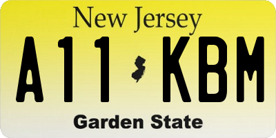 NJ license plate A11KBM