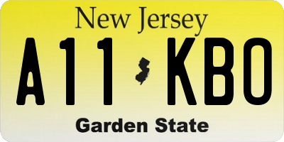 NJ license plate A11KBO