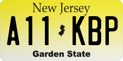 NJ license plate A11KBP
