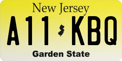 NJ license plate A11KBQ