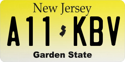 NJ license plate A11KBV