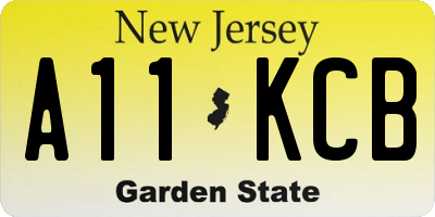 NJ license plate A11KCB