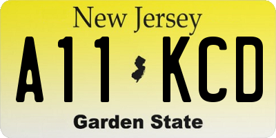 NJ license plate A11KCD