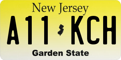 NJ license plate A11KCH