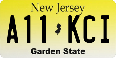 NJ license plate A11KCI