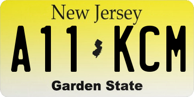 NJ license plate A11KCM