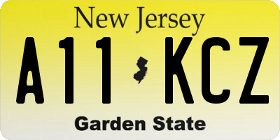NJ license plate A11KCZ