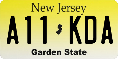 NJ license plate A11KDA