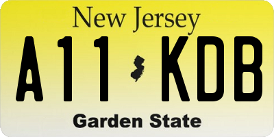 NJ license plate A11KDB