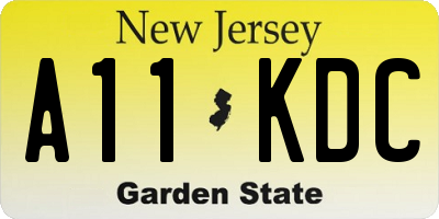 NJ license plate A11KDC