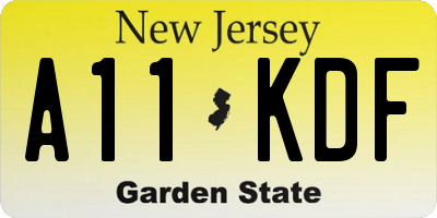 NJ license plate A11KDF