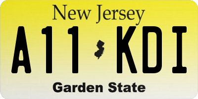 NJ license plate A11KDI