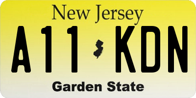 NJ license plate A11KDN